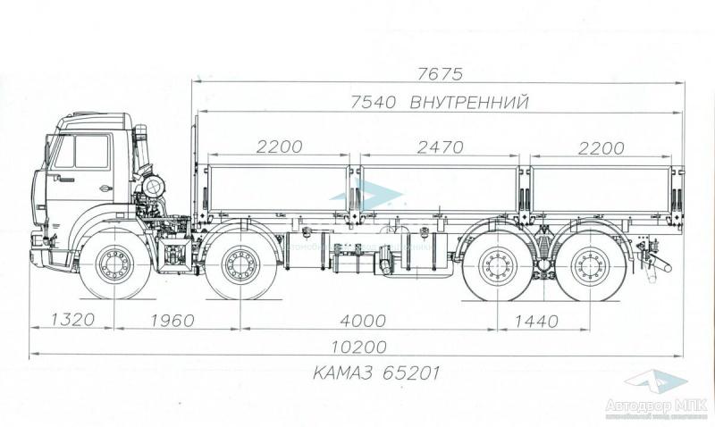 Бортовой а/м на шасси КАМАЗ 65201